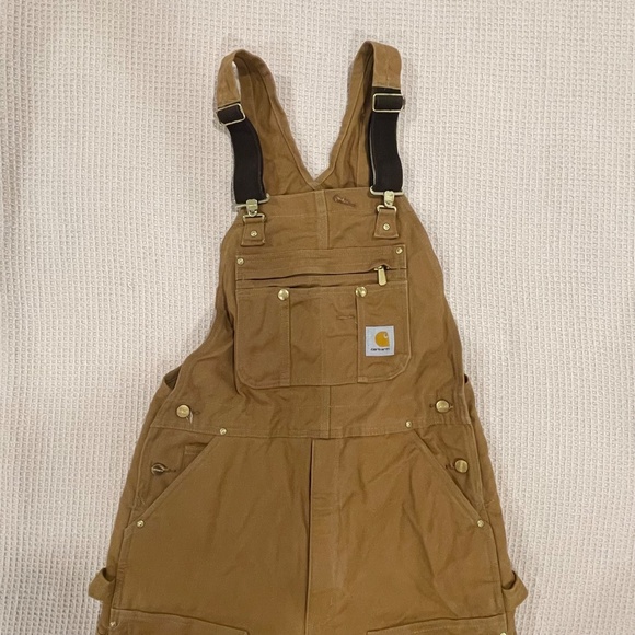 Carhartt R41 Overall Men’s 36W 34L Duck Zip-to-Thigh Bib Quilt Lined Brown - Picture 3 of 16